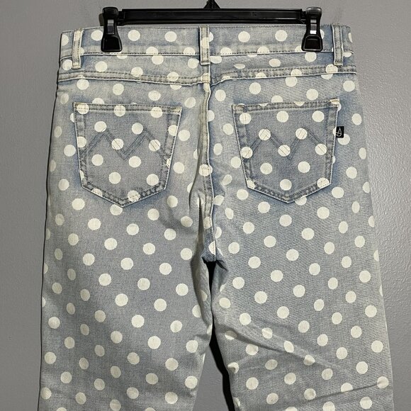 Minkpink Magnolia Boyfriend Jeans Women Size XS White Dot Hipster Rip Torn Hole - Picture 12 of 12